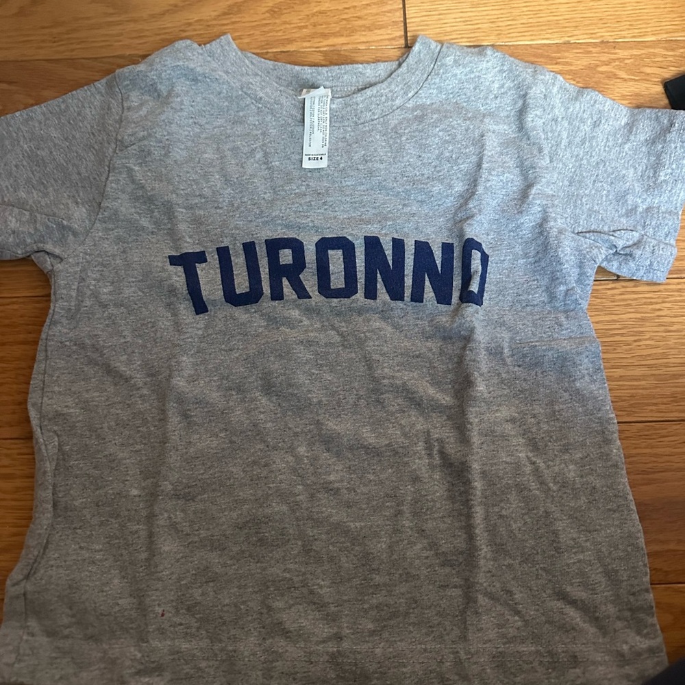 Gray Kids Shirt with Blue Print
